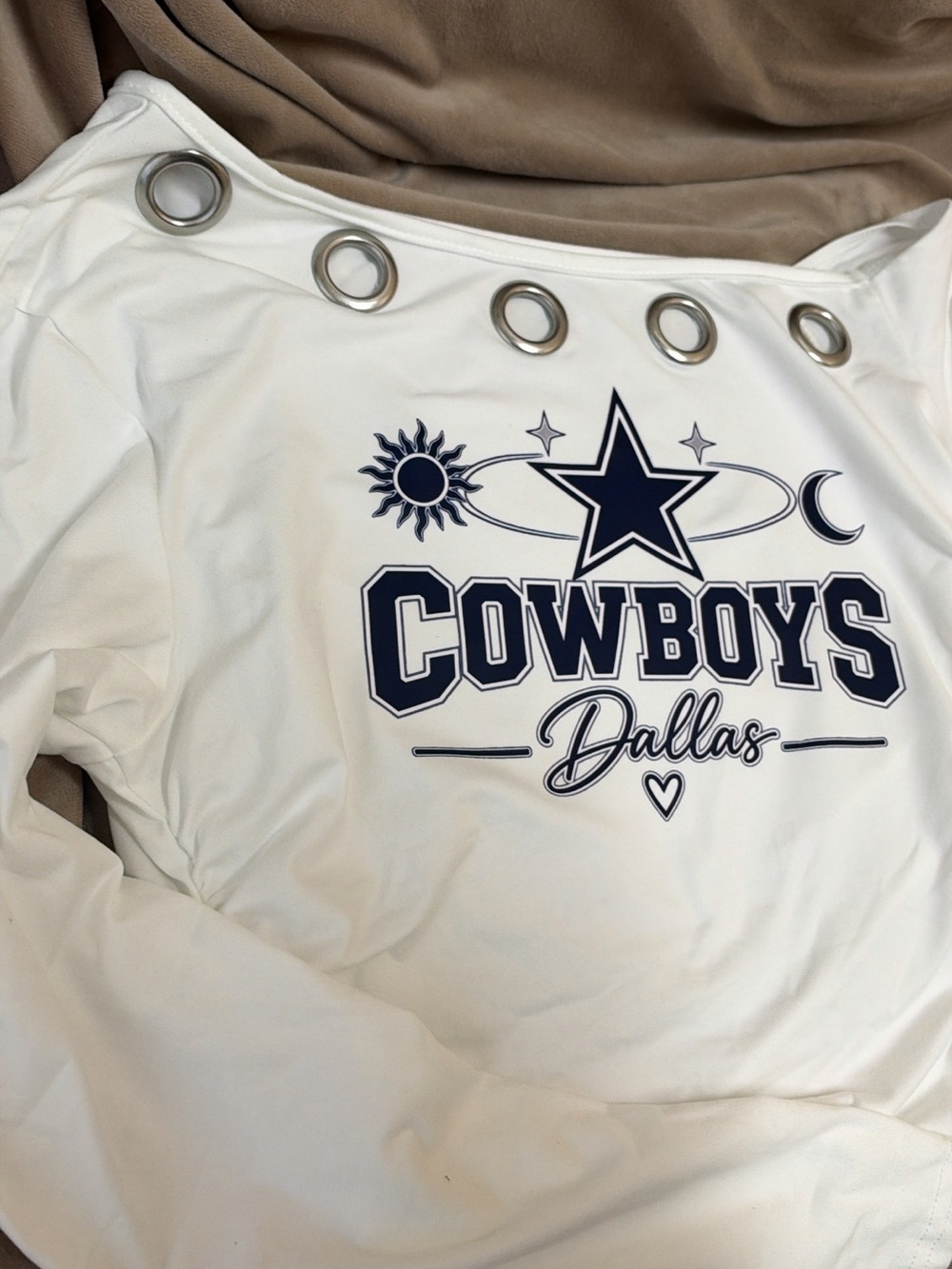 Dallas Cowboys Off-Shoulder Grommet Top